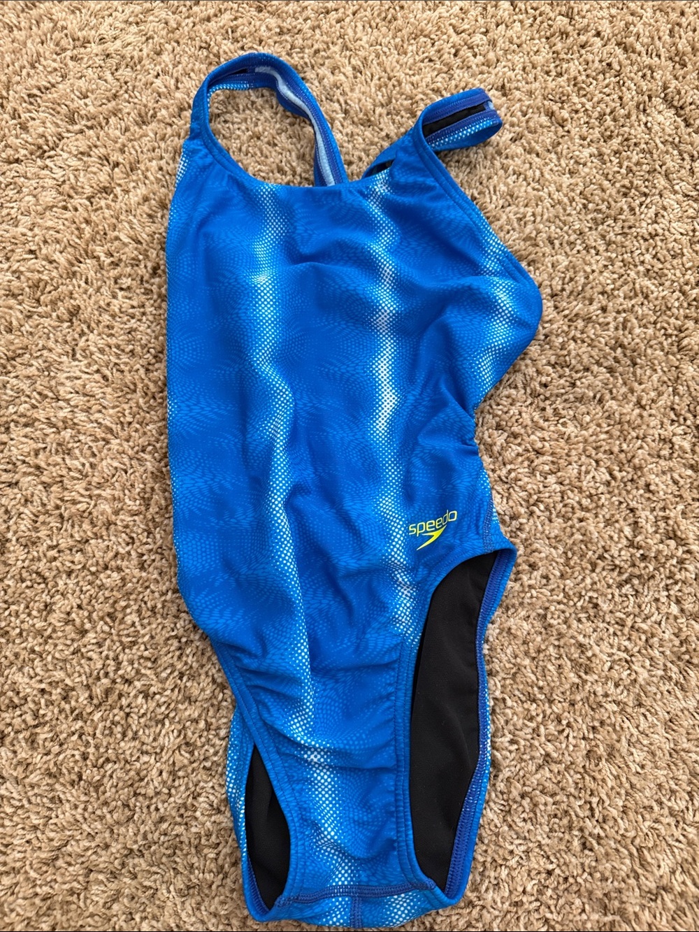 Speedo Pro LT Super Pro One Piece Swimsuit Blue & Black Size 26